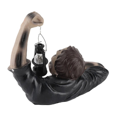 Halloween Garden Decoration Zombie Statue With LED Lantern For Outdoor Warm Illumination - Image 6