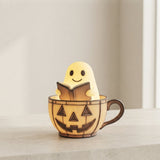 Halloween Ghost Figurine Reading Book With Integrated Internal Lighting Lighted Indoor Tabletop Decoration Decor - Image 1