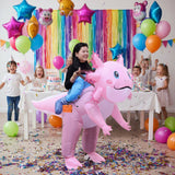 Halloween Inflatable Costume Axolotl With Battery-Operated Fan And Clear Face Window - Image 2