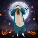 Halloween Onesie Pajamas Kids' Christmas With Character Hood And Fleece For Xmas Party - Image 4