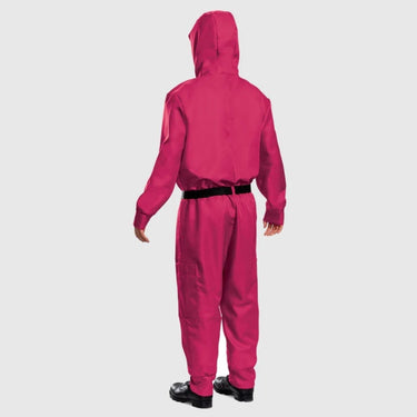 Halloween Party Costume Pink Jumpsuit With Hood And Belt For Complete Outfit In One Vibrant Hooded With Practical Chest And Side Pockets - Image 5