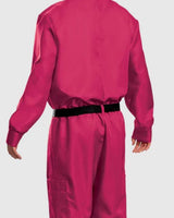 Halloween Party Costume Pink Jumpsuit With Hood And Belt For Complete Outfit In One Vibrant Hooded With Practical Chest And Side Pockets - Image 6