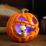 Halloween Pumpkin Decoration With Realistic Skull Jack O'lantern Decor Durable Construction And No Electricity Required. - Image 2