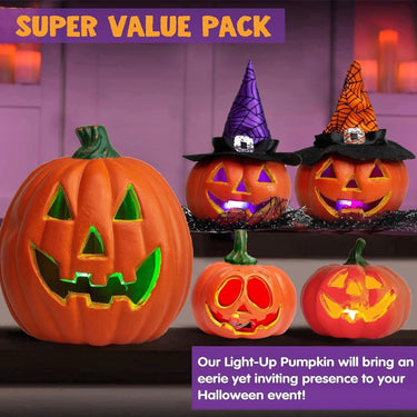 Halloween Pumpkin Lights LED Light Up Pumpkins With Battery Operated Soft Spooky Glow Freestanding Display Halloween Decor - Image 4
