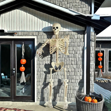 Halloween Skeleton Decor Posable Full-Body White Bone - Image 2