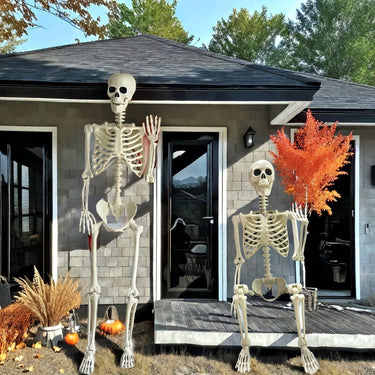 Halloween Skeleton Decor Posable Full-Body White Bone - Image 3