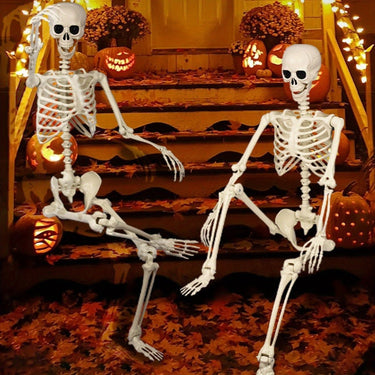 Halloween Skeleton Decor Posable Full-Body White Bone - Image 4