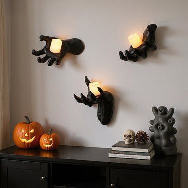 Halloween Wall Decoration Reaching Hand With Warm LED Candle Mounted Decor - Image 7