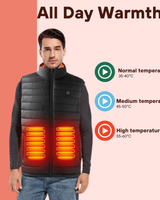 Heated Vest Men Electric Rechargeable Battery Integrated Heating Zones Waterproof Windproof - Image 7