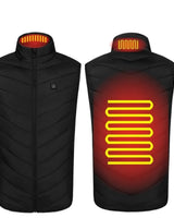 Heated Vest Men's USB Charging Puffer With Stand Collar And Built-In Heating Zones - Image 1