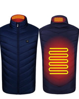 Heated Vest Men's USB Charging Puffer With Stand Collar And Built-In Heating Zones - Image 8