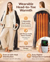 Heated Wearable Blanket Hooded Fleece Foot Pocket - Image 2