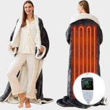 Heated Wearable Blanket Hooded Fleece Foot Pocket - Image 4