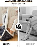 Heated Wearable Blanket Hooded Fleece Foot Pocket - Image 7