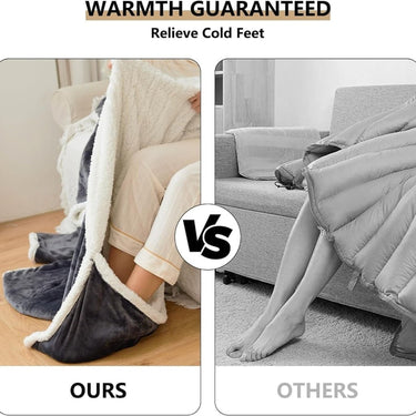 Heated Wearable Blanket Hooded Fleece Foot Pocket - Image 7