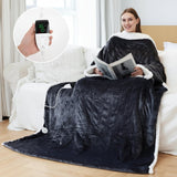 Heated Wearable Blanket Hooded Fleece Foot Pocket - Image 9