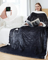 Heated Wearable Blanket Hooded Fleece Foot Pocket - Image 9