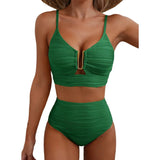 High Waisted Bikini Set Flattering Two-Piece U-Link - Image 10
