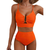 High Waisted Bikini Set Flattering Two-Piece U-Link - Image 11