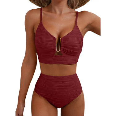 High Waisted Bikini Set Flattering Two-Piece U-Link - Image 17