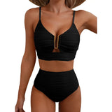High Waisted Bikini Set Flattering Two-Piece U-Link - Image 2