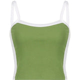 Vintage Crop Cami Top with Contrast Stripe 4