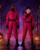 Kids Halloween Costume Kids' Hooded Jumpsuit With Mesh Mask And Gloves Trick-Or-Treat - Image 1
