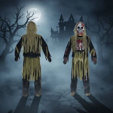 Kids' Halloween Skeleton Costume Zombie With Skull Mask And Gloves Authentically Spooky Design - Image 3