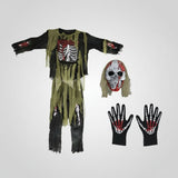 Kids' Halloween Skeleton Costume Zombie With Skull Mask And Gloves Authentically Spooky Design - Image 4