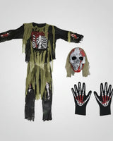 Kids' Halloween Skeleton Costume Zombie With Skull Mask And Gloves Authentically Spooky Design - Image 4