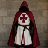 Knights Templar Crusader Cosplay Costume Authentic Tunic & Cape Set Halloween Costume For Adults - Image 1