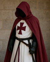 Knights Templar Crusader Cosplay Costume Authentic Tunic & Cape Set Halloween Costume For Adults - Image 2
