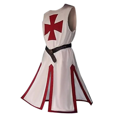 Knights Templar Crusader Cosplay Costume Authentic Tunic & Cape Set Halloween Costume For Adults - Image 14