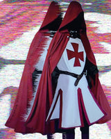 Knights Templar Crusader Cosplay Costume Authentic Tunic & Cape Set Halloween Costume For Adults - Image 23