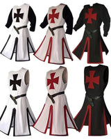 Knights Templar Crusader Cosplay Costume Authentic Tunic & Cape Set Halloween Costume For Adults - Image 20