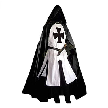 Knights Templar Crusader Cosplay Costume Authentic Tunic & Cape Set Halloween Costume For Adults - Image 5