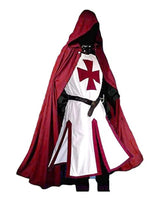 Knights Templar Crusader Cosplay Costume Authentic Tunic & Cape Set Halloween Costume For Adults - Image 17
