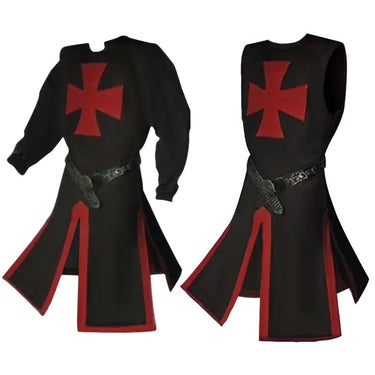 Knights Templar Crusader Cosplay Costume Authentic Tunic & Cape Set Halloween Costume For Adults - Image 25