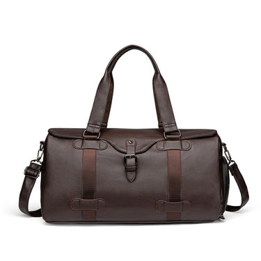 Leather Duffel Bag with Secure Weekender Design and Lace-Up Closure - Image 7