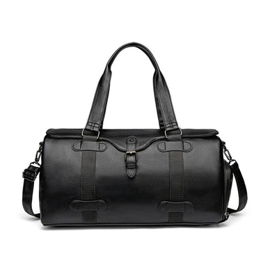 Leather Duffel Bag with Secure Weekender Design and Lace-Up Closure - Image 8