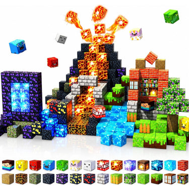 Light Up Magnetic Blocks Blockmaster Light-Up Building With Glowing Patterns Snap Together No Instructions Needed - Image 1