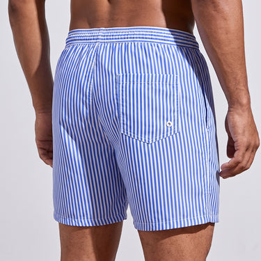 Men's Swim Shorts With Drawstring And Vertical Stripes For Swimming - angle