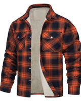 Men's Flannel Shirt Jacket With Cosy Sherpa Fleece Lining - Image 1