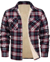 Men's Flannel Shirt Jacket With Cosy Sherpa Fleece Lining - Image 6