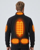 Men's Heated Jacket In Fleece With Stand Collar And Full Zip That Seals In Heat And Blocks Wind - Image 2