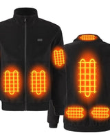 Men's Heated Jacket In Fleece With Stand Collar And Full Zip That Seals In Heat And Blocks Wind - Image 4