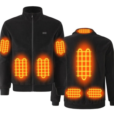 Men's Heated Jacket In Fleece With Stand Collar And Full Zip That Seals In Heat And Blocks Wind - Image 4