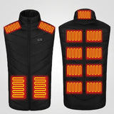 Men's Heated Vest Men With USB Rechargeable Battery Powered Stand Collar Puffer And Dual-button Chest Controller - Image 2