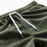 Men's Swim Shorts For Lounging With Elastic Waist And Corduroy - Image 2