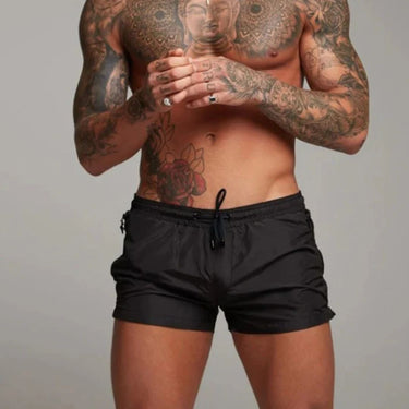 Men's Swim Shorts With Drawstring Waist And Zip Pocket Solid - Image 3